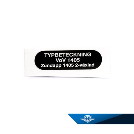 Typeskilt Zündapp 434