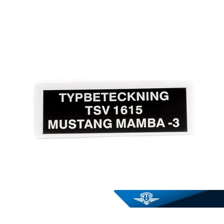 Typeskilt Mustang Mamba-3