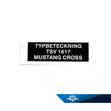 Typeskilt Mustang Cross Sp./B