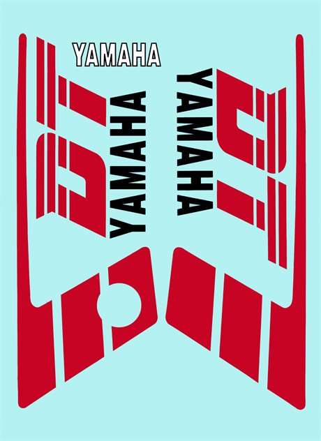 Dekalsett Yamaha DT50MX Svart/Rød