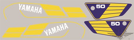 Dekalsett Yamaha FS1 1982, Blå/gul/hvit