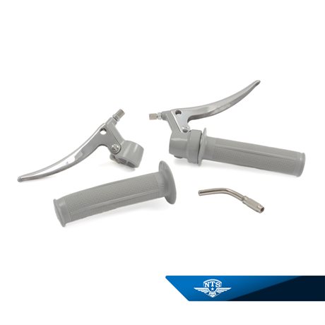 Håndtaksett, gass NTS-243 og clutch NTS-213 grå/KS