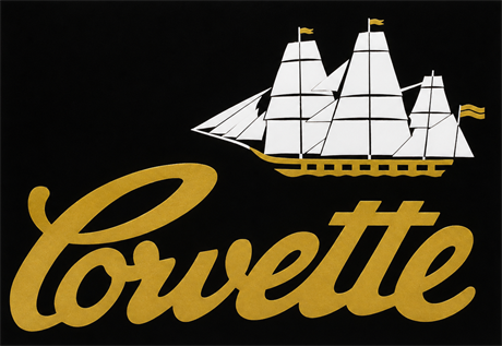 Dekal "Corvette" med seilbåt