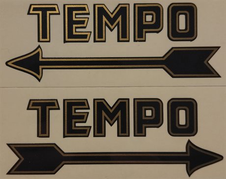 Dekal "TEMPO" med pil H/V