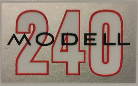 Dekal "MODELL 240" sølv