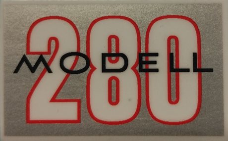 Dekal "MODELL 280" sølv
