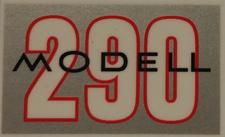 Dekal "MODELL 290" sølv