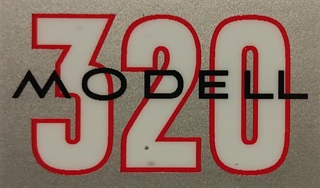 Dekal "320" sølv